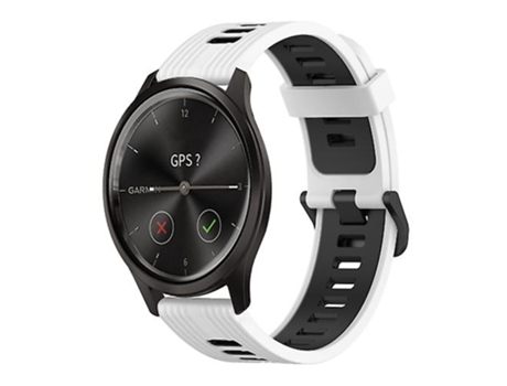 Correa para Garmin Move Style 20mm patrón vertical correa de reloj de silicona bicolor blanco-negro VENISYMLIS