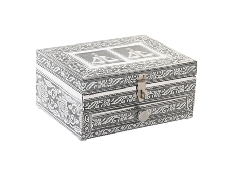 Caja-Joyero DKD Home Decor Plateado Madera Aluminio Verde (17,5 x 13 x 8 cm)