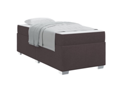 Maison Exclusive - Estructura De Cama Con Colchón Marrón Oscuro 100 X 200 Cm Tela