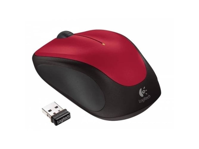 Ratón LOGITECH M235 (Inalámbrico - 1000 dpi - Rojo)