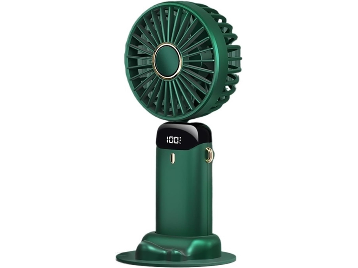 Mini Ventilador De Escritorio Usb Portátil Con Pantalla Led Ideal Para Viajes Autonomía 7 A