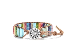 Pulseras De 7 Chakras Con Piedras Auténticas, Pulsera De Cuero Curativa Para Mujeres Y Hombres.