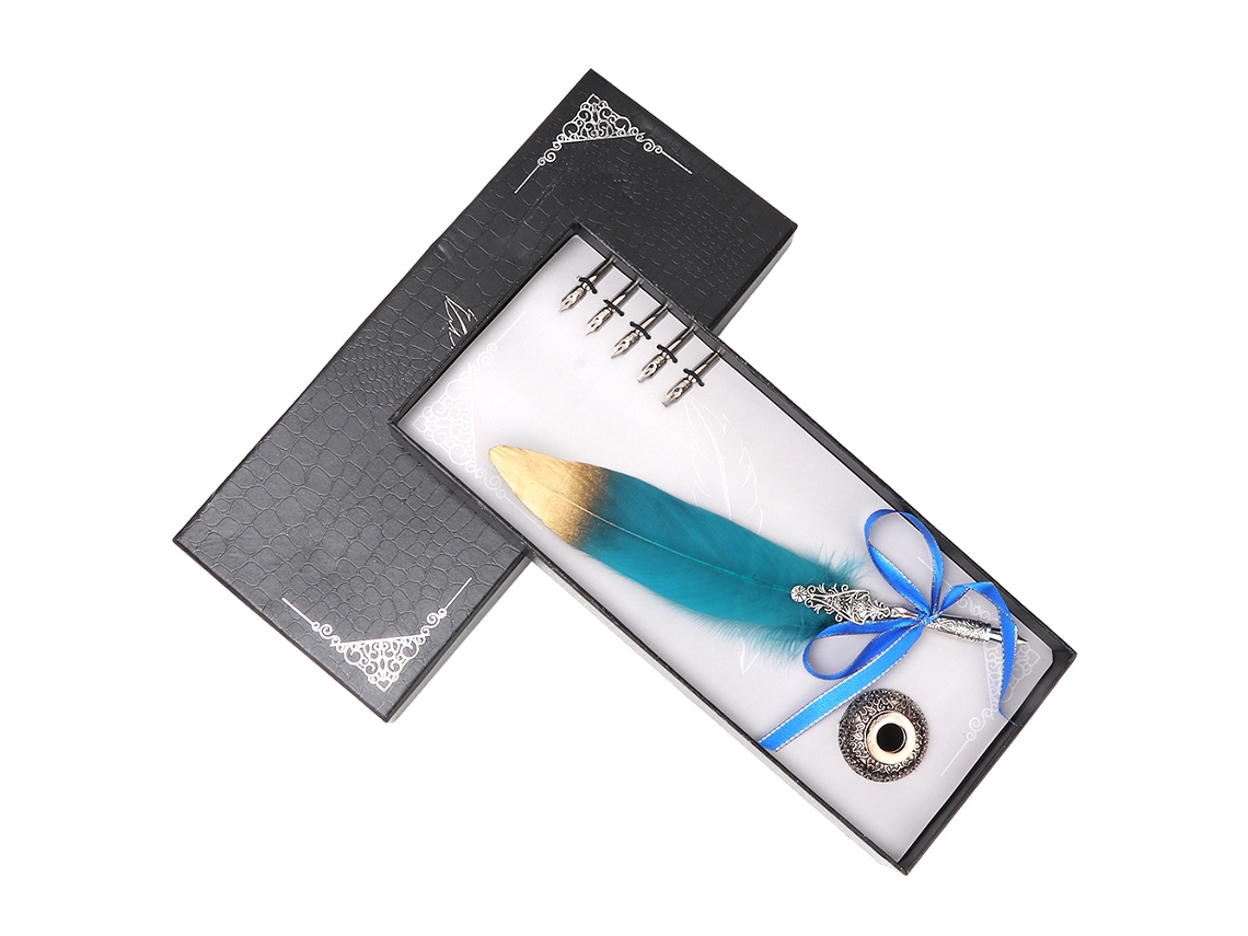 Set De Pluma De Pluma Vintage Europea Para Caligrafía Pluma Estilográfica (azul Cielo)