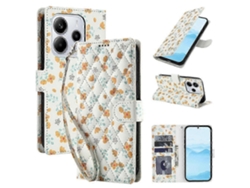 25-26 Flower Pattern Buckle Leather Phone Case With Lanyard