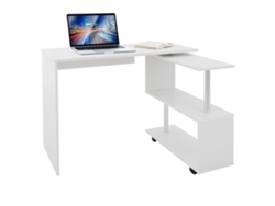 Escritorio Con Cuatro Ruedas 150X88X75 cm Blanco Mdf ML-DESIGN