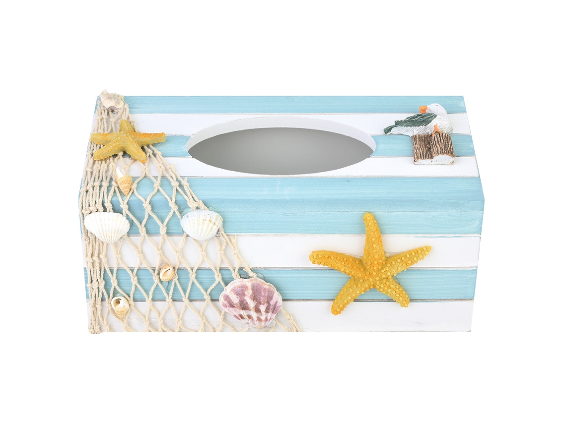 Caja De Papel Higiénico De Madera Con Diseño De Estrella De Mar Para Decoración De Restaurantes, Cafeterías Y Hogares.
