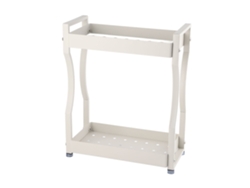 Estante de almacenamiento para barra de café de acero inoxidable con asas, blanco, 30 cm
