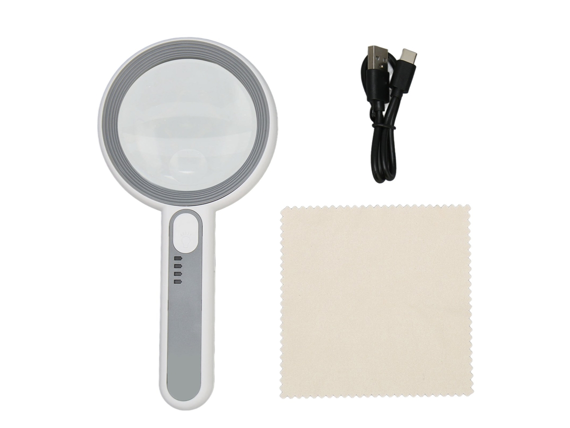 Lupa Iluminada 5x 12x Con Interruptor Táctil Ergonómico, Luz Led, 3 Modos, Lupa De Mano Para Personas Mayores Que Leen Joyas