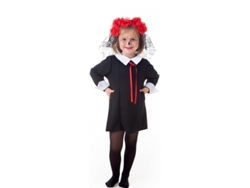 Disfraz de Catrina en vestido negro con corona para niña