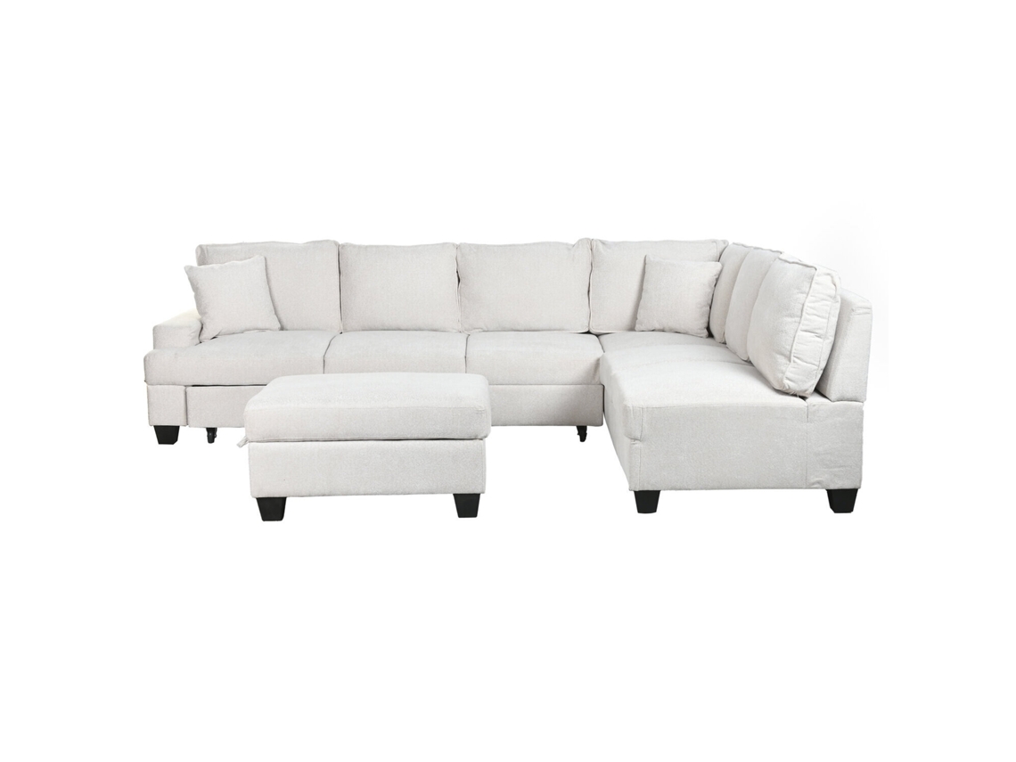 Sofa Cama Poliester Beige 285x260x90cm