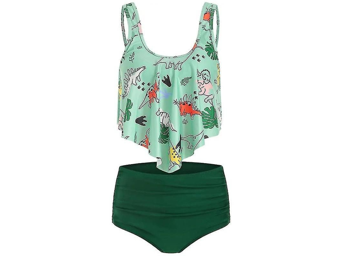 2026-conjunto De Bikini Tankini Para Mujer Con Volantes Y Cintura Alta Traje De Baño De Poliéster Relleno Para Playa