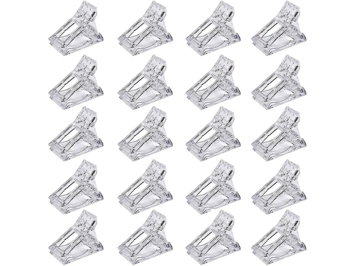 Pinzas Transparentes Para Extensiones De Uñas Polygel, 20 Piezas Para Construcción Rápida De Uñas