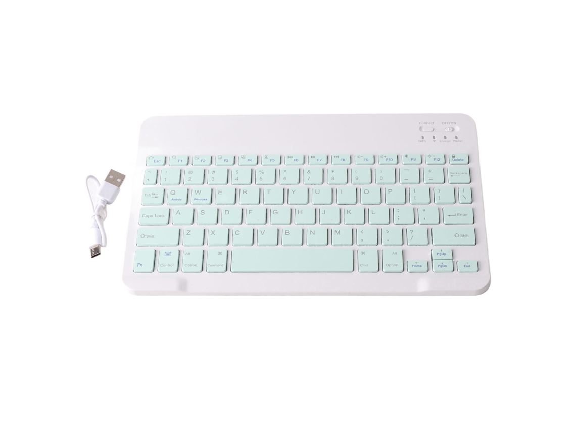 Mini Teclado Inalámbrico De 10 Pulgadas, Ultradelgado Y Portátil, Con Estructura De Tijera, Color Verde.