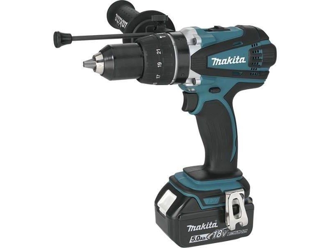 Makita Dhp458rtj Taladro percutor 18v 5ah azul de impacto mak0088381815024 18v. 5. 0ah dph458rtj