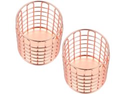 Juego de 2 portalápices metálicos, portalápices metálico, porta brochas de maquillaje Gokoco