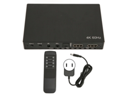 Conmutador De Interfaz Multimedia 4k Hd Con 4 Entradas Y 2 Salidas, Mando A Distancia Por Infrarrojos Y Conector Usb.