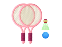 2026-set De Raquetas De Bádminton Para Niños Mejora Coordinación Raquetas De Tenis Para Juegos Al Aire Libre Jardín Rosa