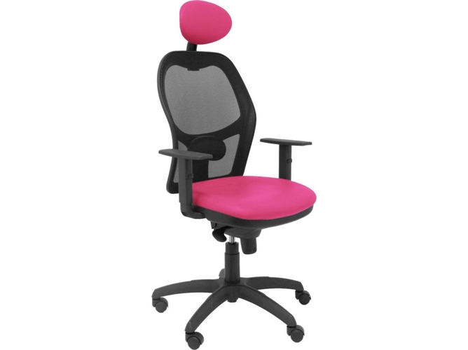 Silla de Escritorio Ejecutiva PIQUERAS Y CRESPO Jorquera Rosa y Negro (Cabecero fijo - Malla y Similpiel)