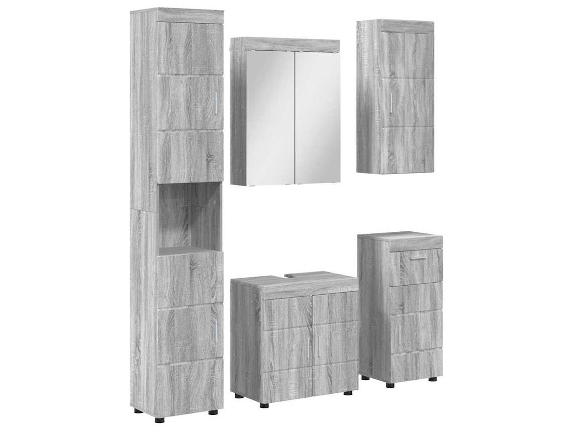 Juego de Muebles de Baño con Cajón Tulum Gris Sonoma EXCLUSIVO MAISON