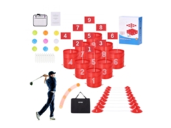 Juego de golf portátil Tekmaquinas de 9 hoyos con cubos y banderas para jardín y fiestas