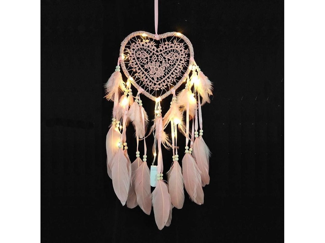 2026-redactor De Sueños Corazón, Colgante De Pared Con Luz Led Artesanal Estilo Boho, Decoración Romántica