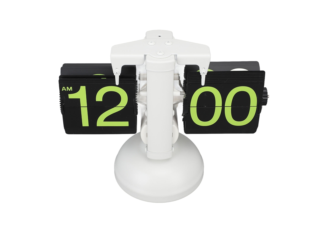2026-reloj De Página Digital Retro Estilo Europeo Acero Inoxidable 304 Automático Mecánico Mesa Sala 12h Marco Blanco Números Verdes