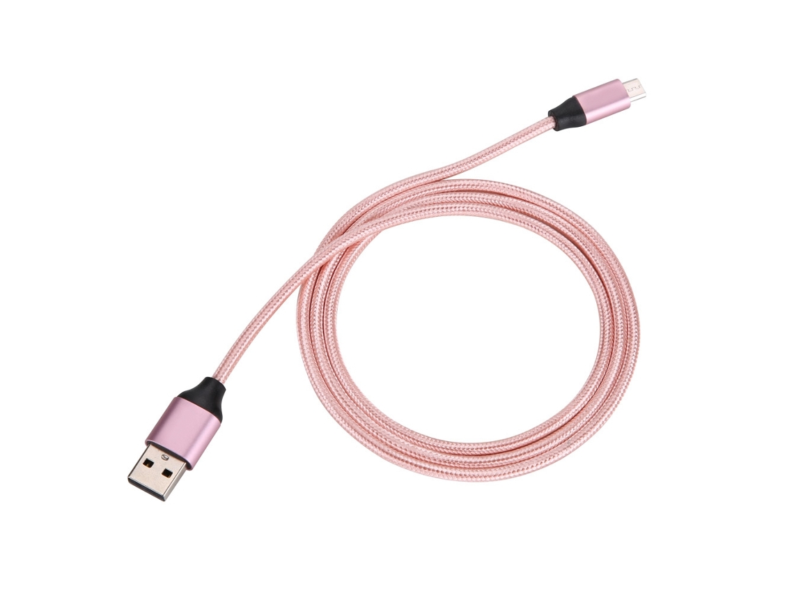 Cable De Datos Micro Usb2.0 Trenzado De Nailon Con Conector Metálico Para Carga Rápida Android