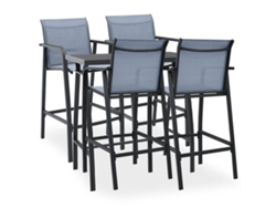 Juego de bar de jardín de 5 piezas en negro y gris de DKD Home Decor