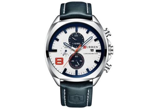 Relojes para Hombre Reloj de Pulsera de Negocios Informal con Calendario Resistente al Agua de Cuarzo Relojes de Cuero-Concha Blanca Blanca LUUCOZK
