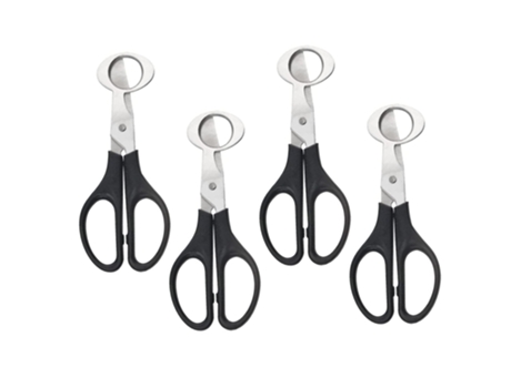 Cortador de huevos de 4 piezas herramienta de tijeras de cocina para huevos, separador de cortadores de cáscara de huevo de codorniz, negro