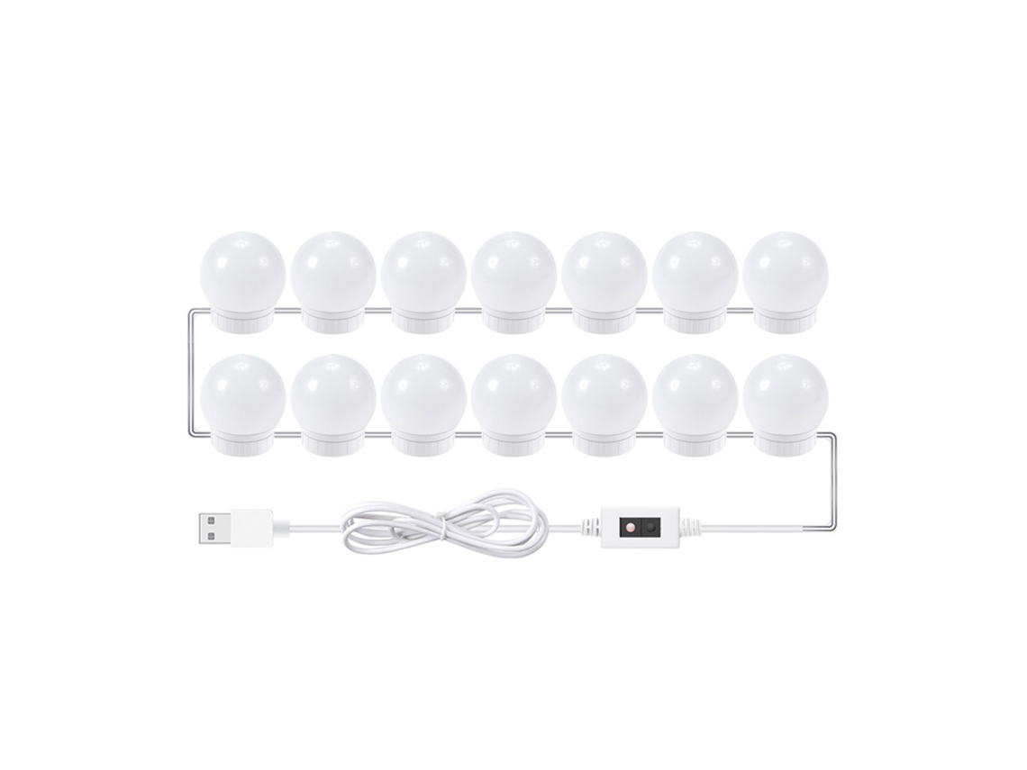 14 luces LED inteligentes con sensor para espejo de maquillaje