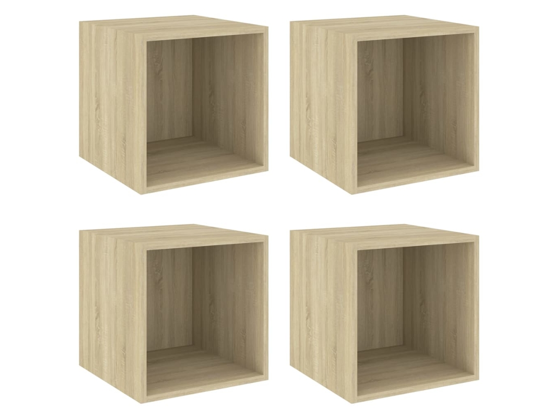 Maison Exclusive - Armario De Pared 4 Uds Madera Contrachapada Roble 37x37x37 Cm