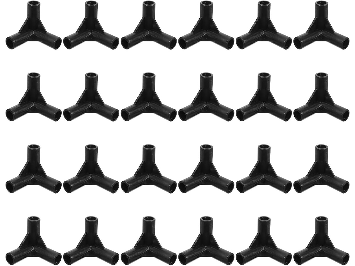 Conectores De Pe Negros De 3 Vías Para Toldos Y Carpas, 24 Unidades.