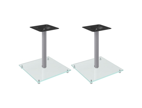 Conjunto 2 Soportes de altavoces VIDAXL vidrio templado plateado 1 pilar