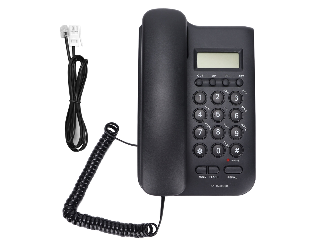 Teléfono Kxt5006cid Para Oficina En Casa/hotel Con Identificador De Llamadas, Extensión Pequeña, Inalámbrico, Semi Manos Libres, Negro.