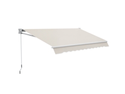 Toldo Mural Manual De 200x295 Cm, Aluminio, Poliéster, Protección Uv50, Blanco.