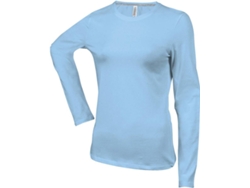 Camiseta Básica KARIBAN Algodón Mujer (XXL - Azul)