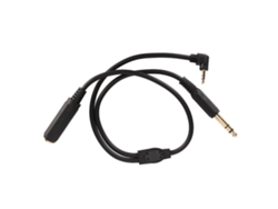 Cabo Splitter Estéreo 6.35mm Fêmea Para 6.35mm Macho E 3.5mm Macho Ângulo Retto 0.5m