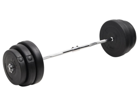vidaXL Mancuerna curl con discos 90 kg