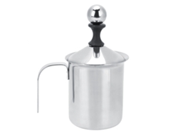 Espumador De Leche De Acero Inoxidable De 400 Ml Con Doble Malla Para Un Café Latte Cremoso.