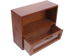 Cajón Almacenamiento Madera Acrílico Marrón Amplio Práctico Espacio Oficina Hogar Estilo Retro