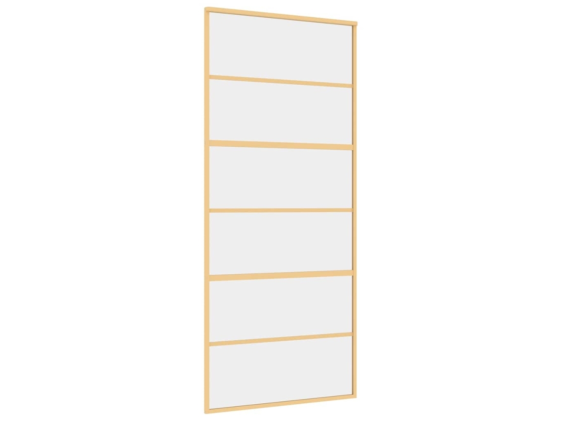 Maison Exclusive - Puerta Corredera Dorada De Vidrio Esg Transparente Y Aluminio