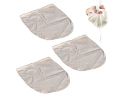 3 Sobres De Leche Vegetal, 30 X 30 Cm, 100% Algodão Puro Sem Branqueamento, Filtro De Alimentos Reutilizável.