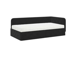Maison Exclusive - Estructura De Cama En Esquina Negro 90 X 190 Cm Terciopelo