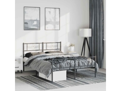 Estructura Cama Sin Colchón Con Estribo Metal Negro 150x200 Cm