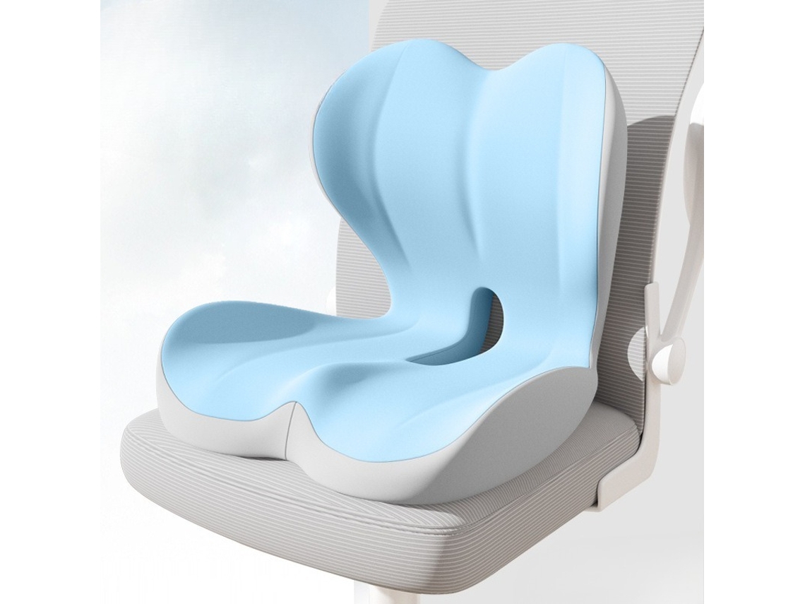 Cojín Ergonómico De Espuma Viscoelástica Para Silla De Oficina Con Soporte Lumbar (azul) Digitallab