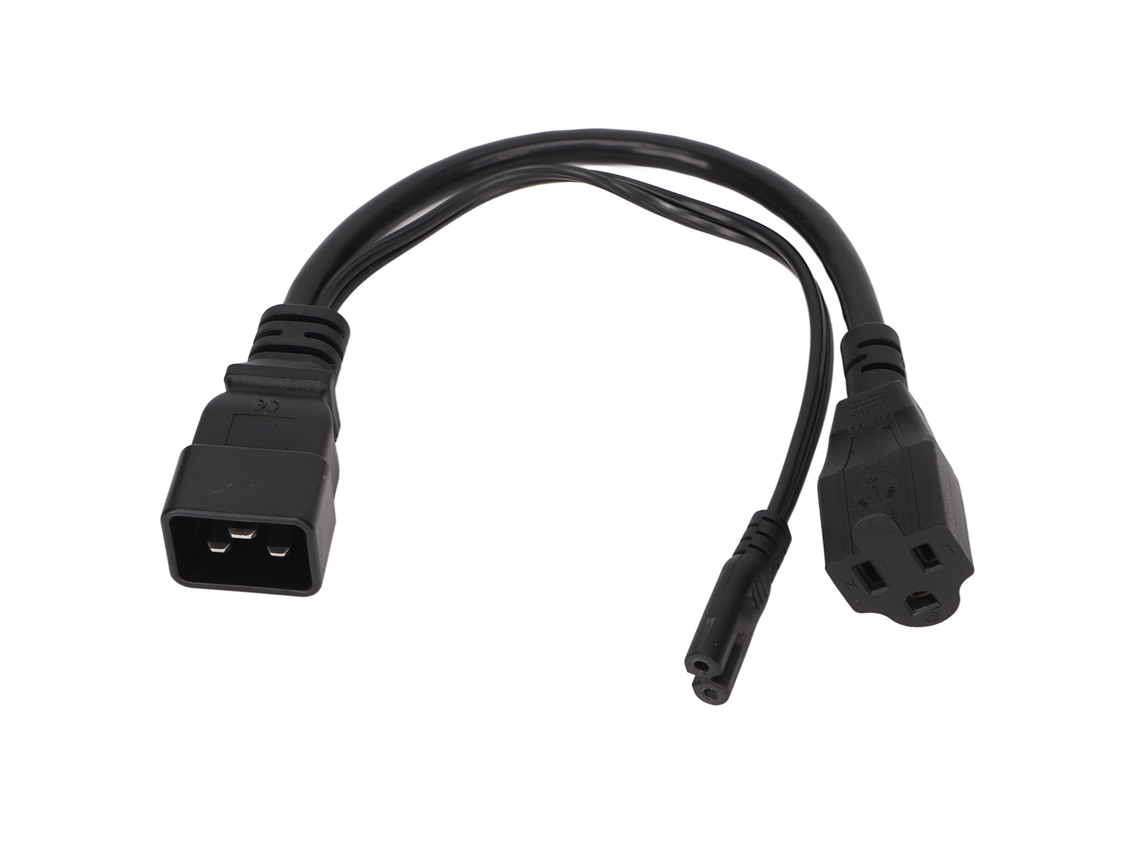 Cabo De Alimentação Divisor Y Iec320 C20 Para C7 5 15r 0.32m Para Pc Monitor Hdtv 1.0ft