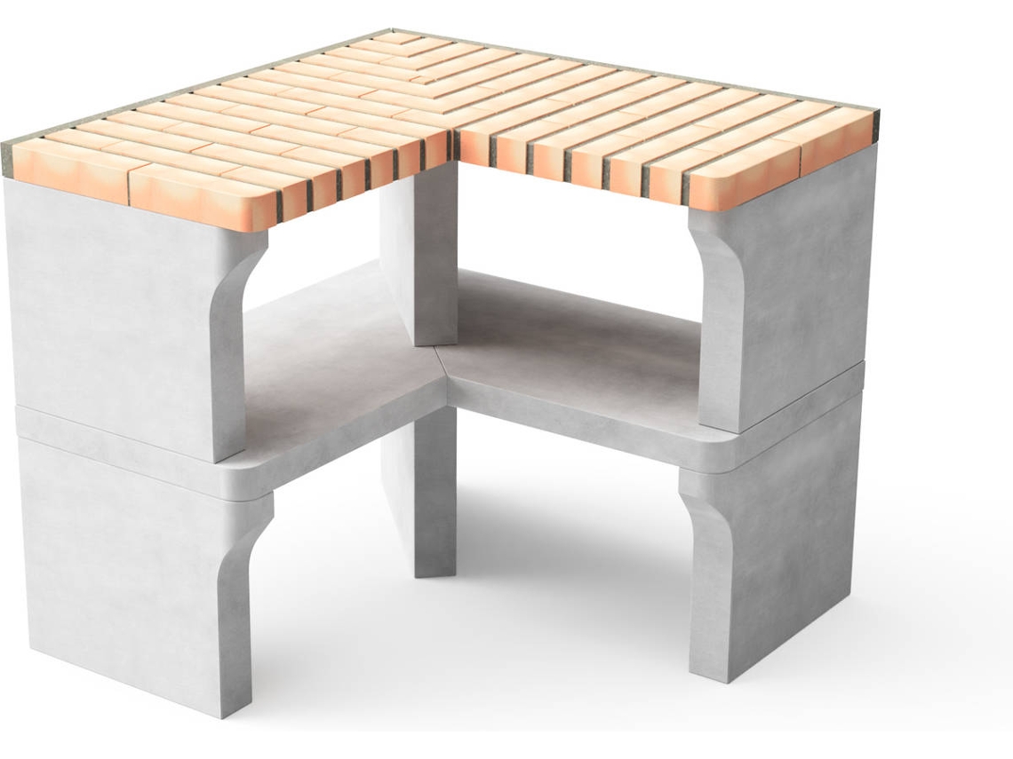 Módulo de esquina de barbacoa MOVELAR New Iberia (Ladrillo Tintado - 90x46x80cm)