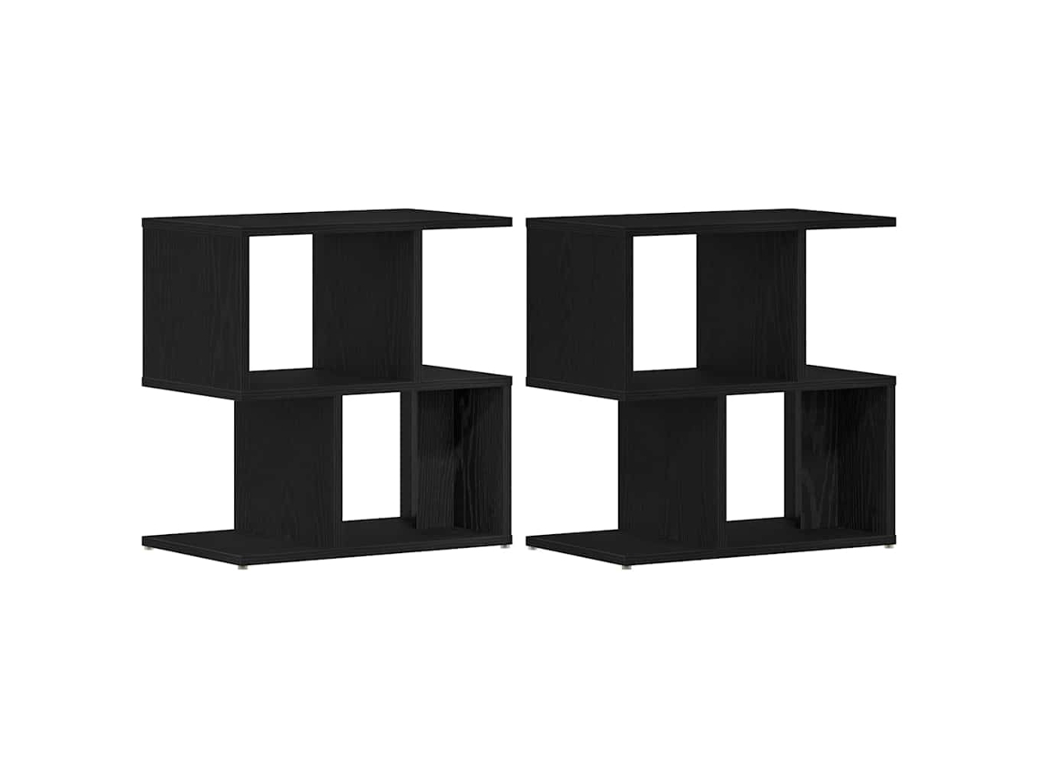Maison Exclusive - Armario De Noche 2 Pcs Roble Negro 50 X 30 X 51,5 Cm