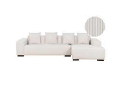 Sofá esquinero BELIANI Lungo de Pana Blanco 285x160x62